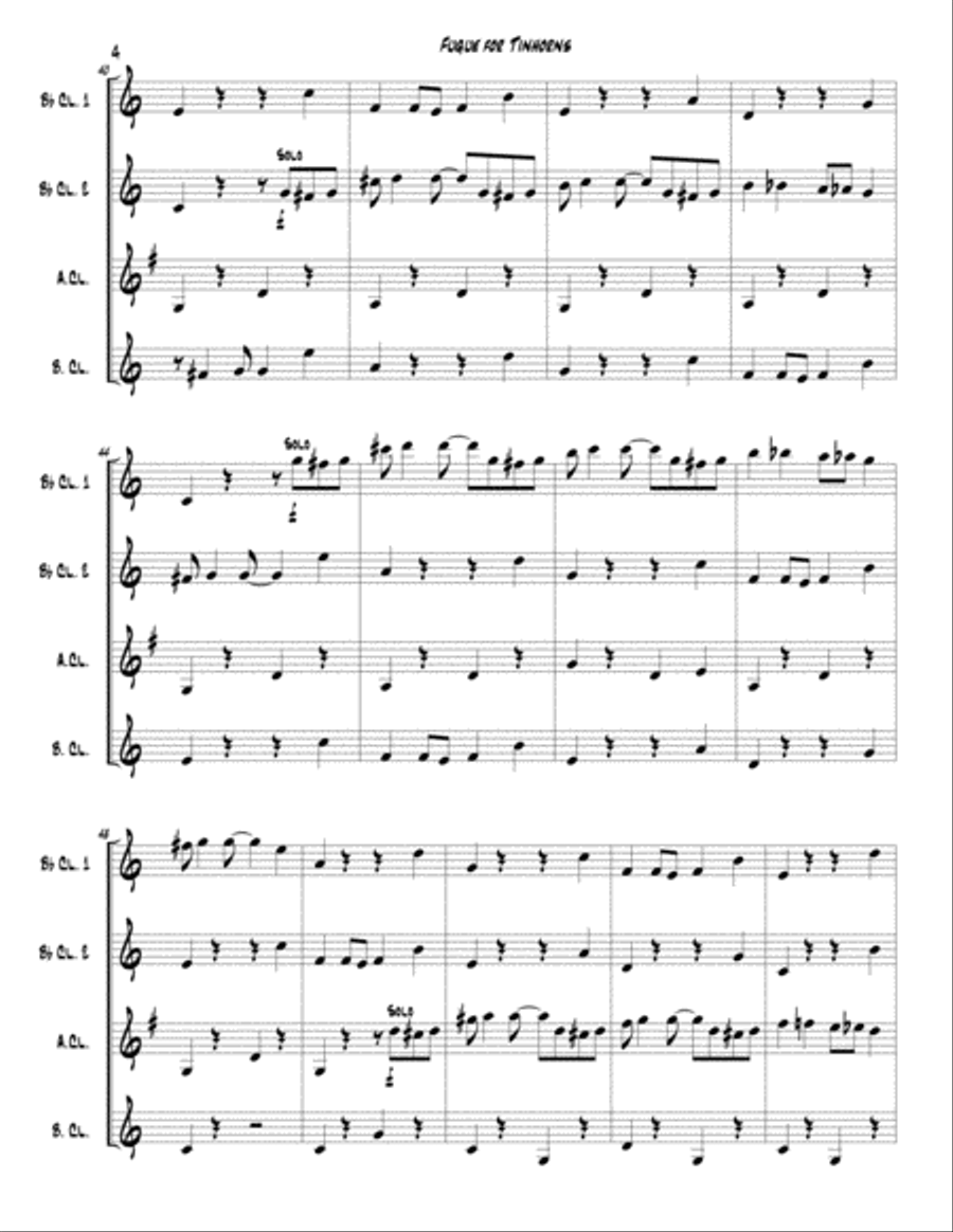Fugue For Tinhorns Woodwind Quartet scores gallery preview page 6