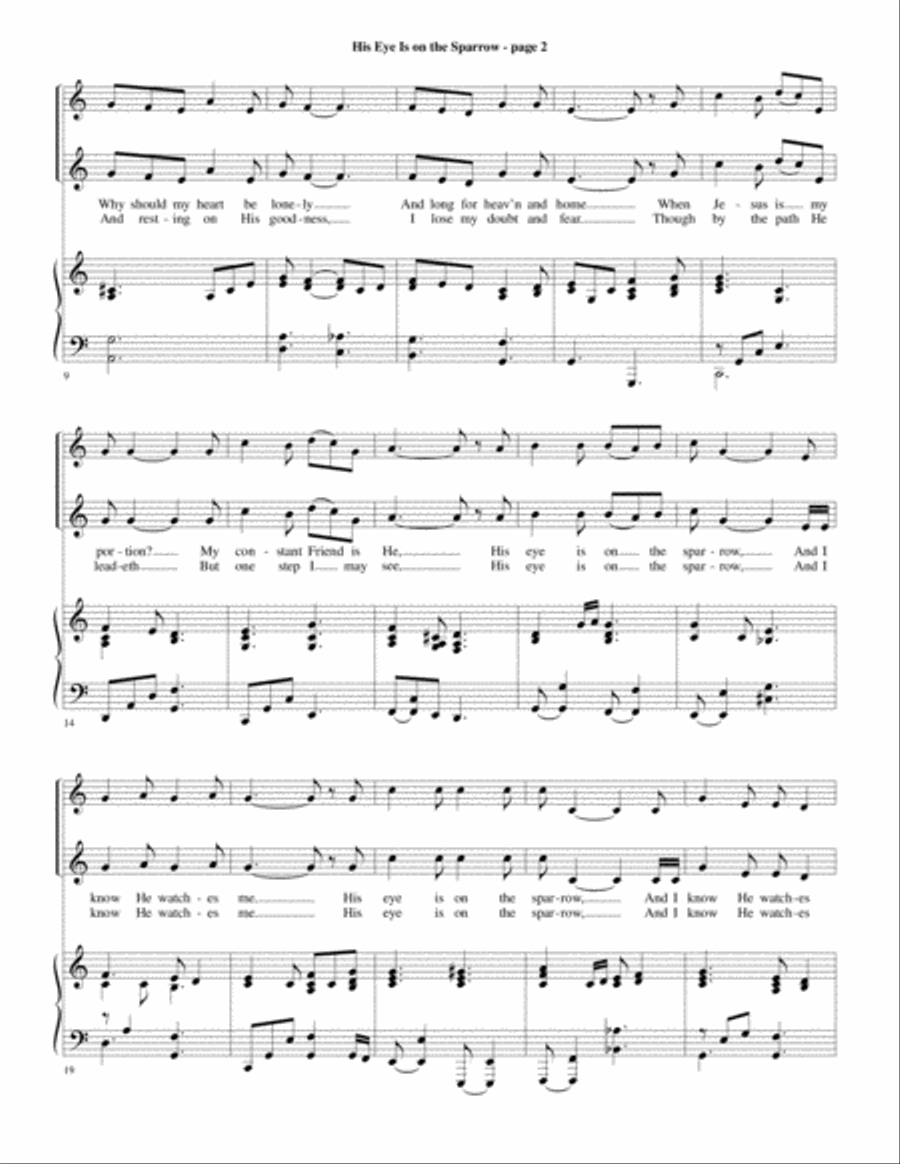 His Eye Is on the Sparrow Small Ensemble scores gallery preview page 4