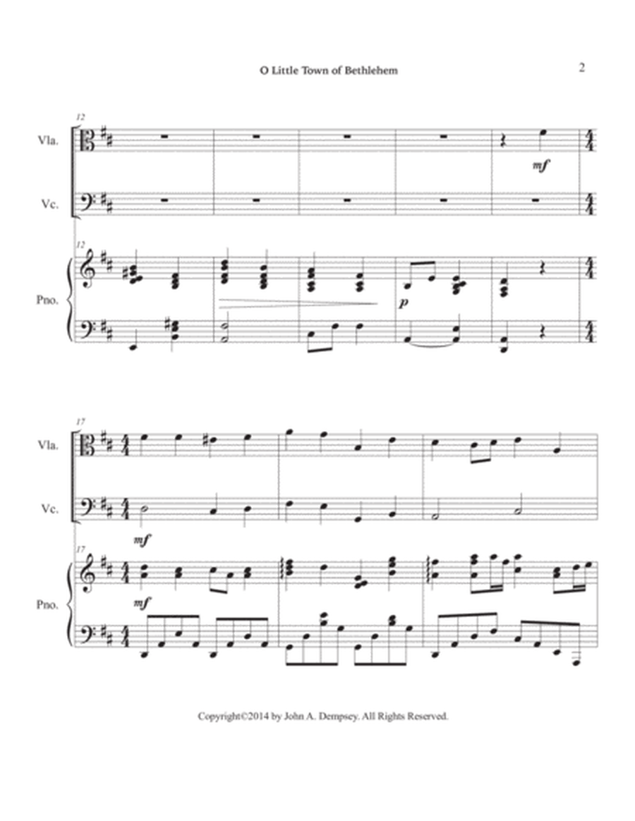 O Little Town of Bethlehem (Trio for Viola, Cello and Piano) image number null