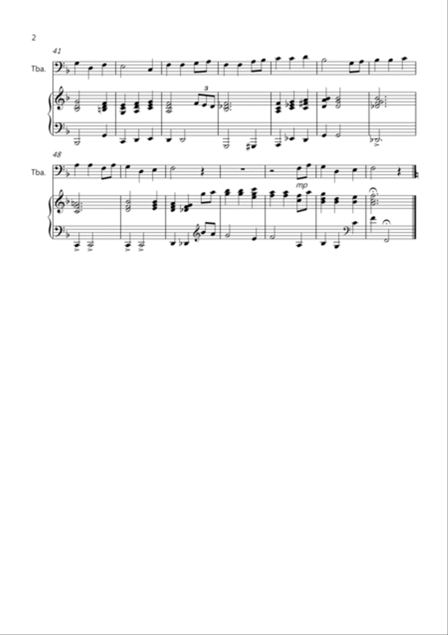 Away in a Manger (Gospel Style!) for Tuba and Piano Brass Duet scores gallery preview page 2