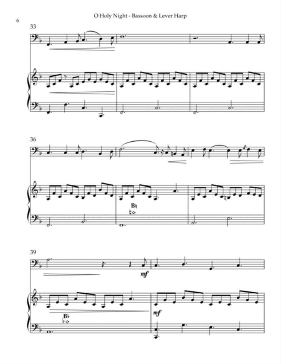 O Holy Night, Duet for Bassoon & Lever Harp