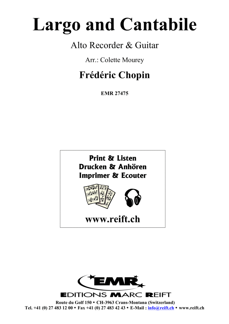 Largo and Cantabile Alto Recorder scores gallery preview page 1