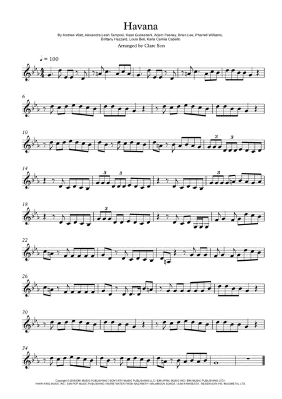 Havana Ukulele scores gallery preview page 1