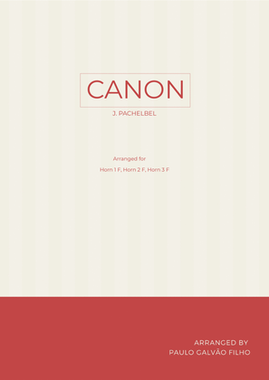 Book cover for CANON IN D - HORN TRIO