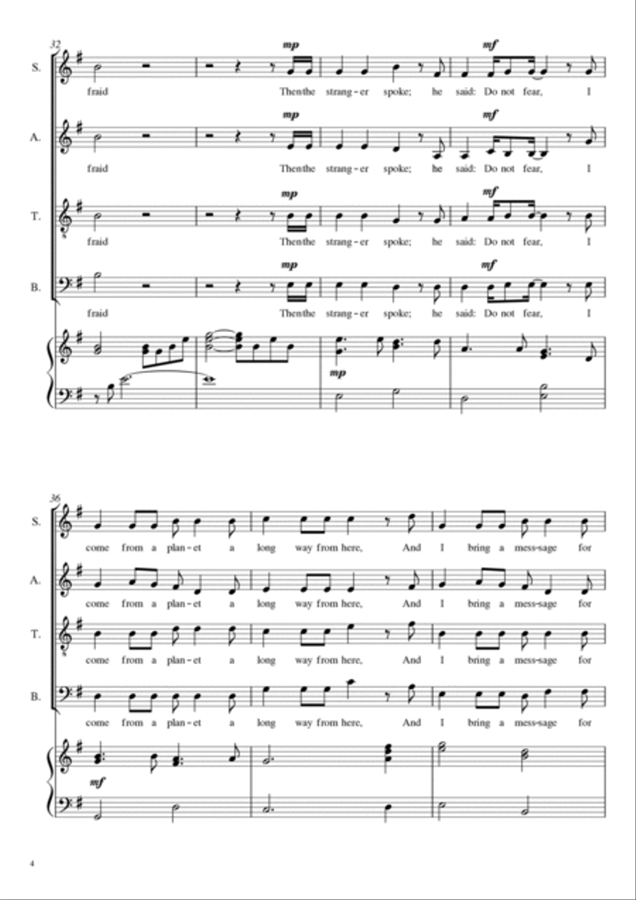 A Spaceman Came Travelling 4-Part scores gallery preview page 4