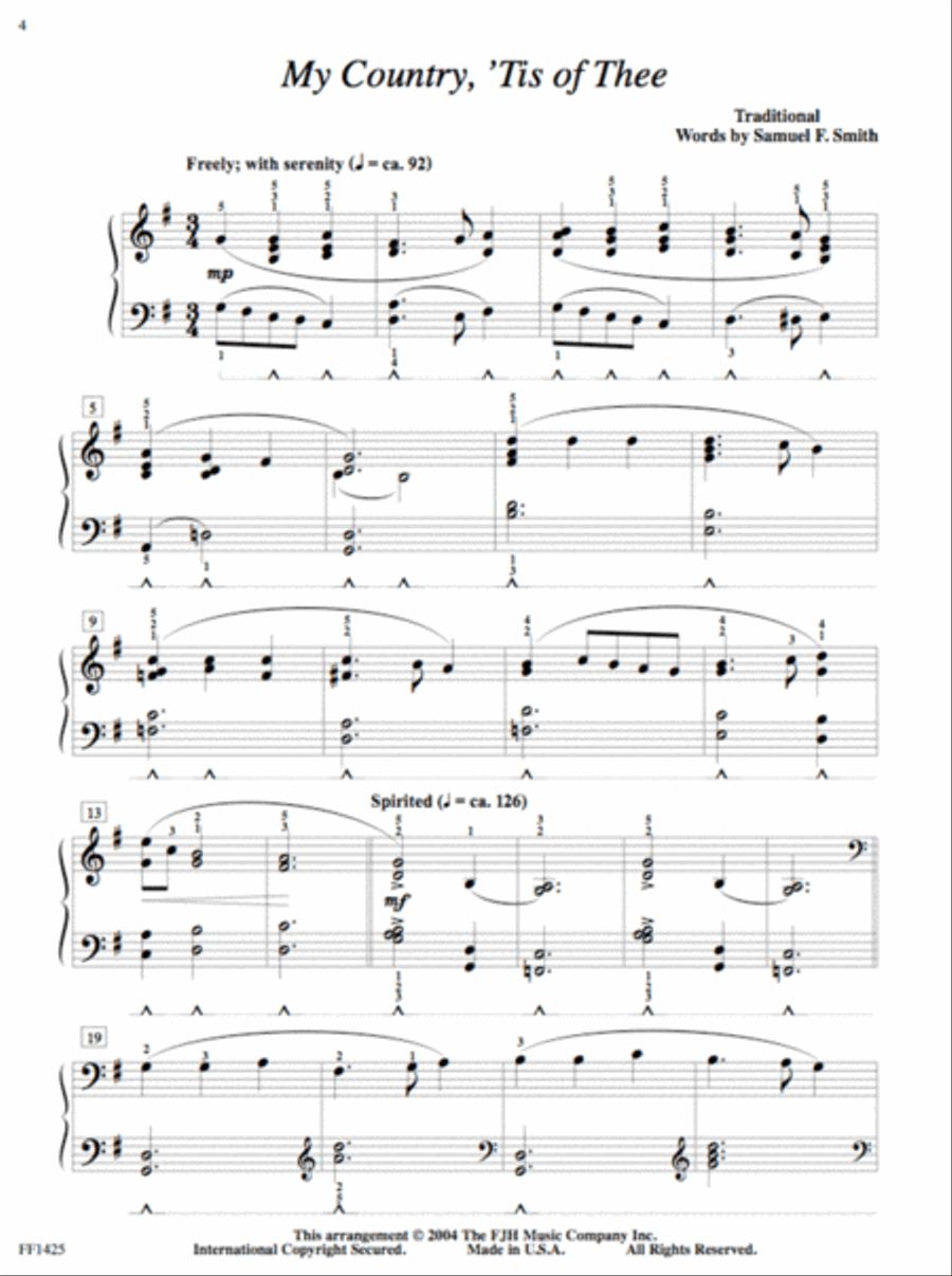 A Patriotic Celebration, Book 3 (NFMC) Piano Method scores gallery preview page 3