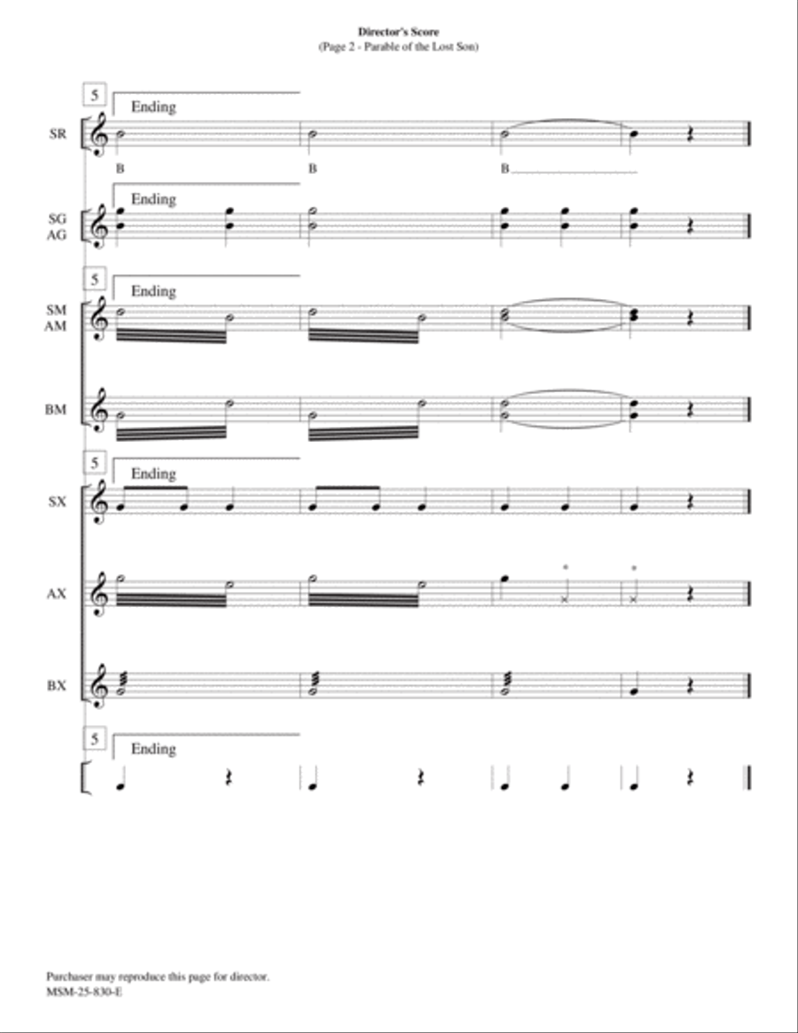 Parable of the Lost Son Orff Instrument scores gallery preview page 5