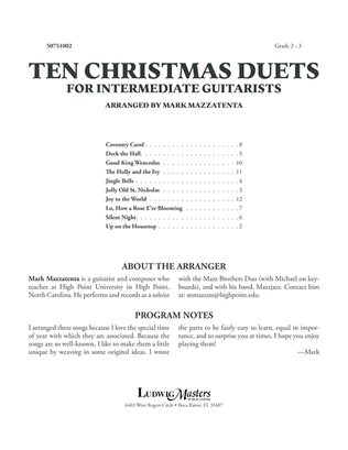 Ten Christmas Duets for Intermediate Guitarists
