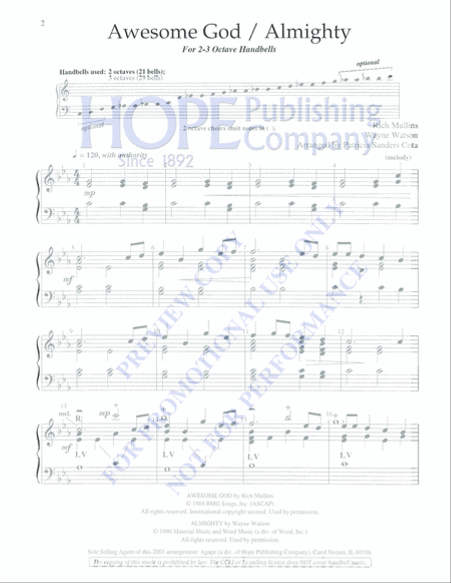 Awesome God with Almighty 3-Octaves scores gallery preview page 2