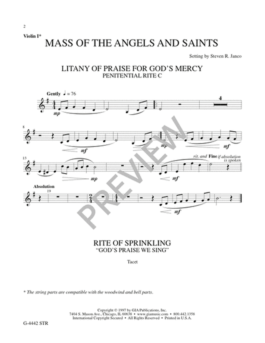 Mass of the Angels and Saints - String edition
