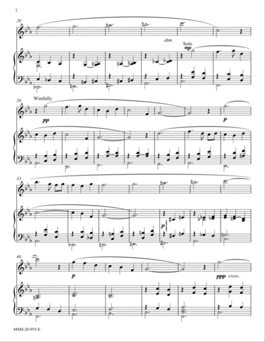 Meditation for Clarinet and Organ Clarinet scores gallery preview page 2