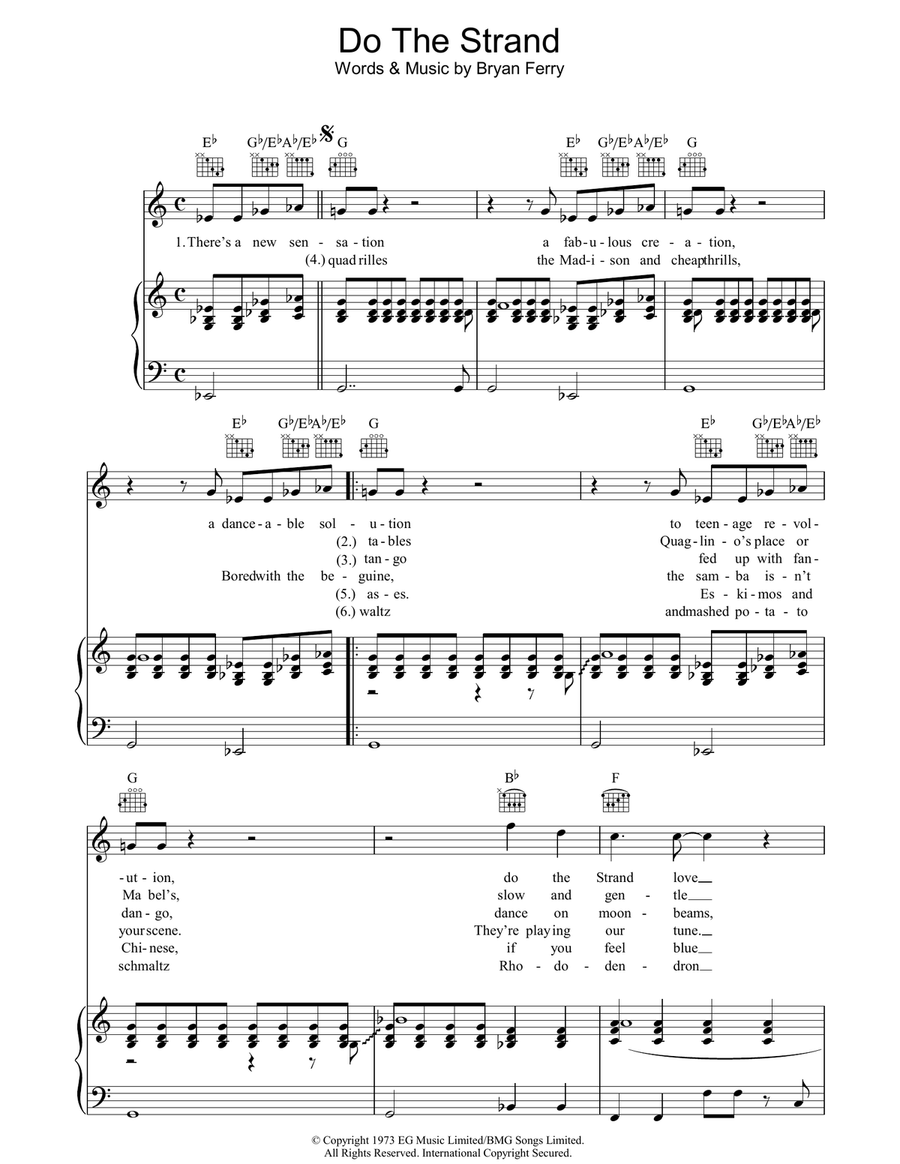 Do The Strand Piano, Vocal, Guitar scores gallery preview page 1