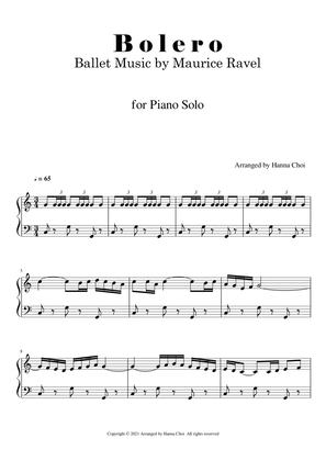 M.Ravel - Bolero from Ballet Music [for Piano Solo]