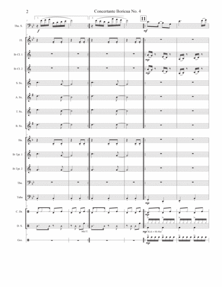 Concertante Boricua No. 4 For Trombone And Small Wind Ensemble