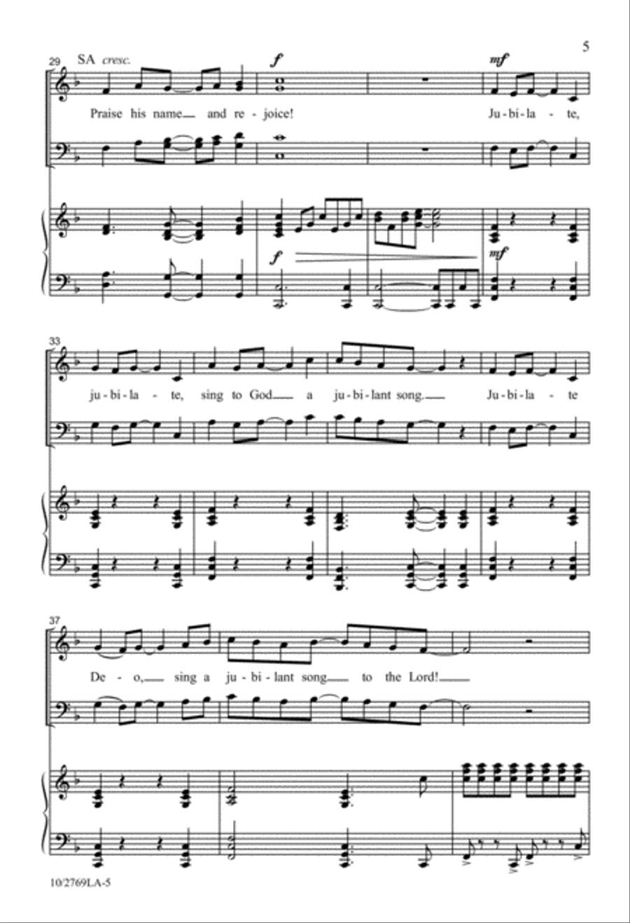 Jubilate, Sing to God 4-Part scores gallery preview page 5