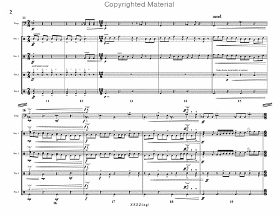ZZZZing! ZZZZing! Percussion Ensemble scores gallery preview page 3