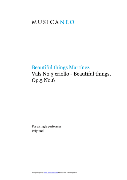 Vals No.3-Beautiful things Op.5 No.6