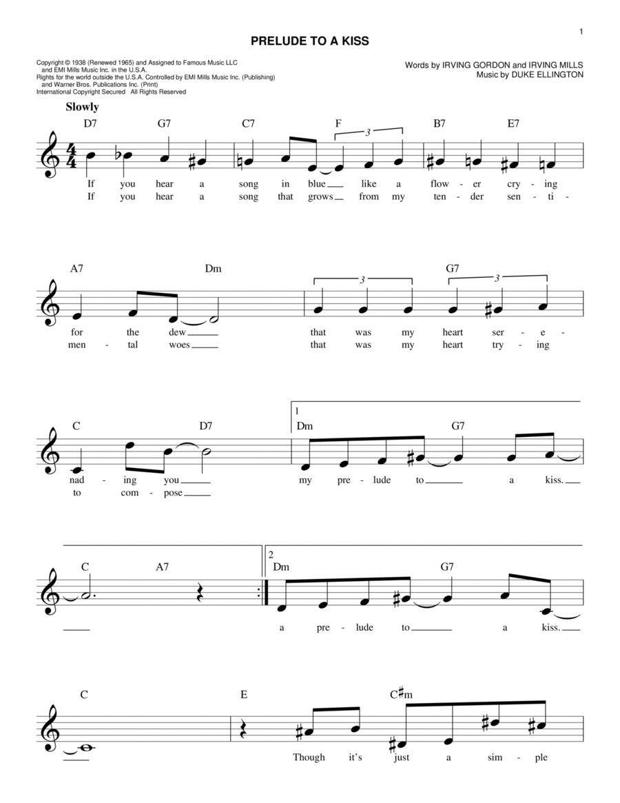 Prelude To A Kiss Prelude To A Kiss Piano scores gallery preview page 1
