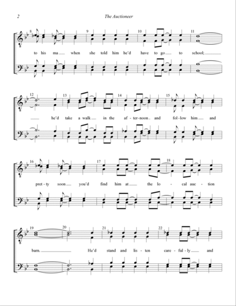 The Auctioneer (arr. Greg Blackwell) TTBB scores gallery preview page 2