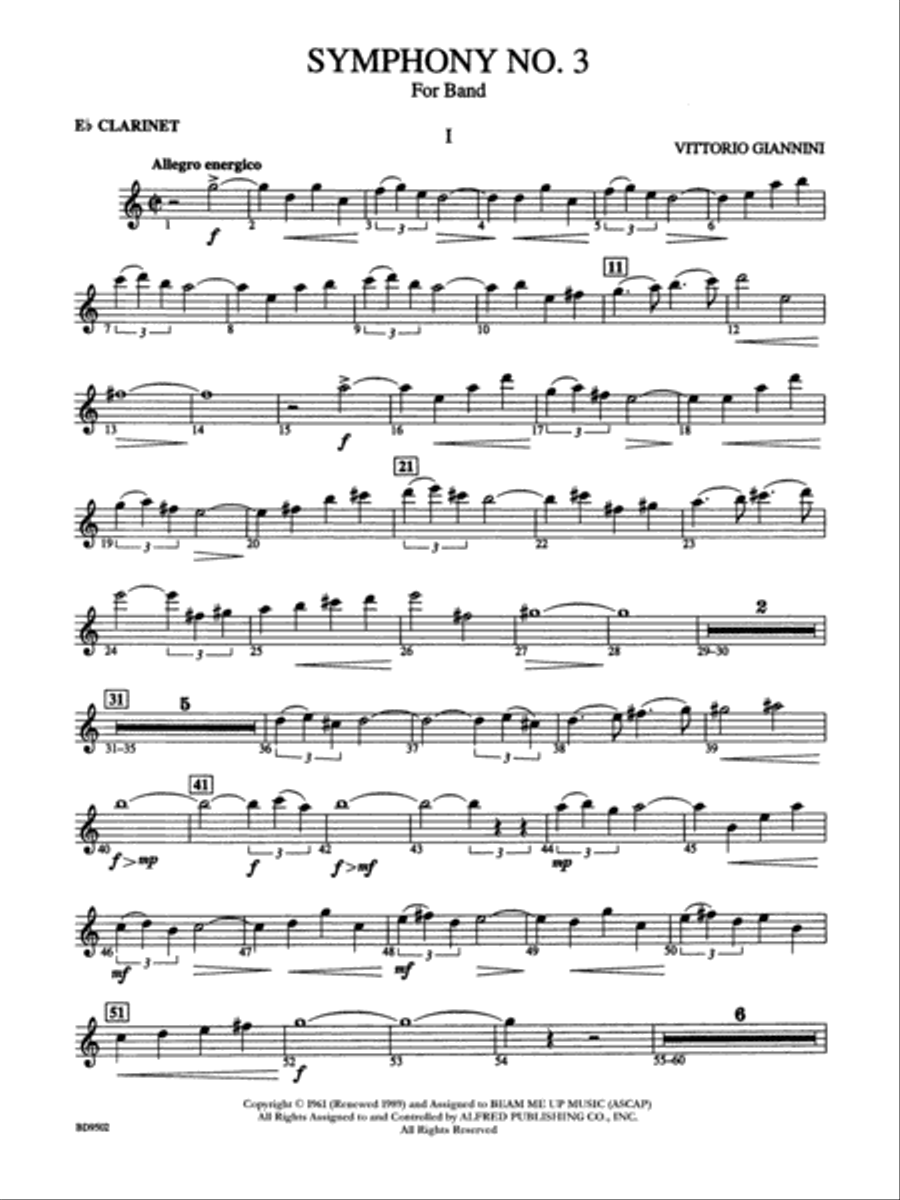 Symphony No. 3 for Band: E-flat Soprano Clarinet Concert Band scores gallery preview page 2
