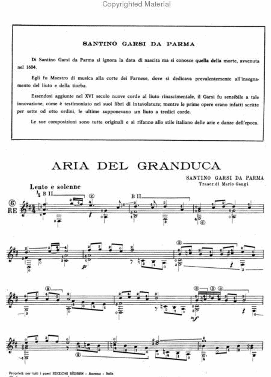 Aria Del Granduca / La Mutia Guitar scores gallery preview page 2