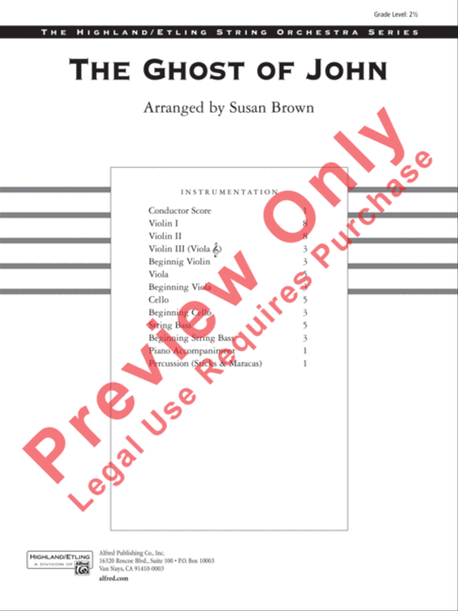 The Ghost of John String Orchestra scores gallery preview page 2