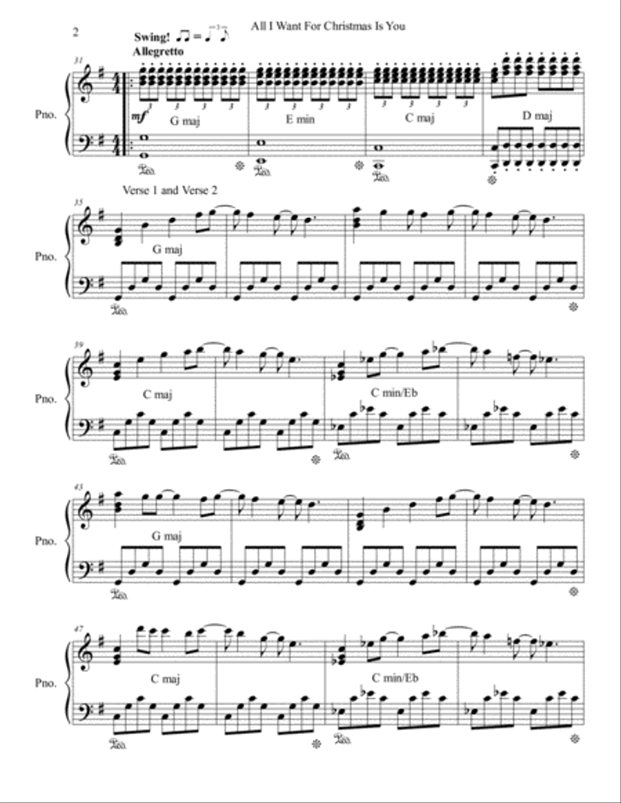 All I Want For Christmas Is You Piano Solo scores gallery preview page 3