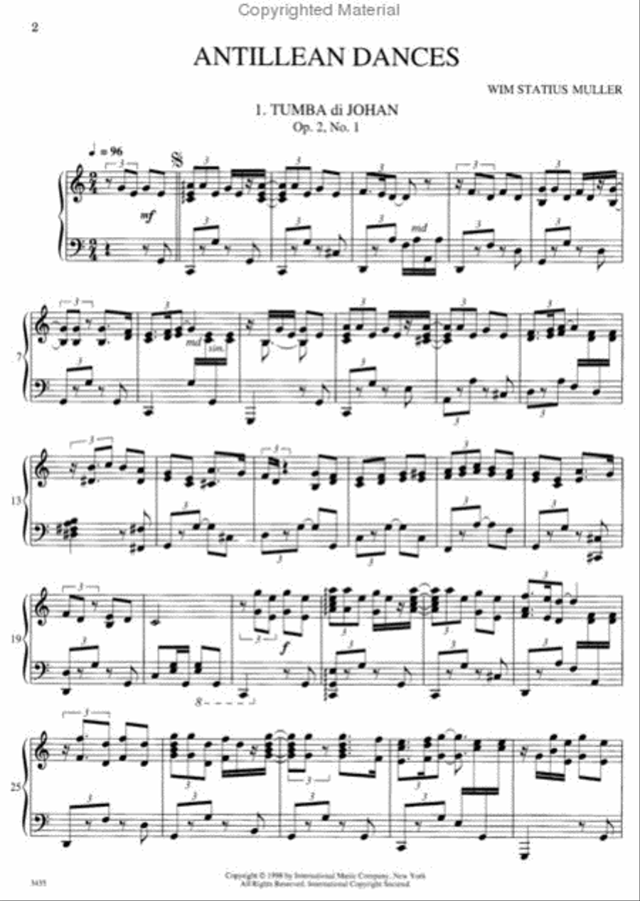 Antillean Dances Piano Solo scores gallery preview page 2