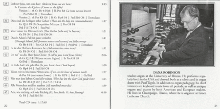 Orgel-Buchlein (Dana Robinson, Organist) by Johann Sebastian Bach Organ - Sheet Music