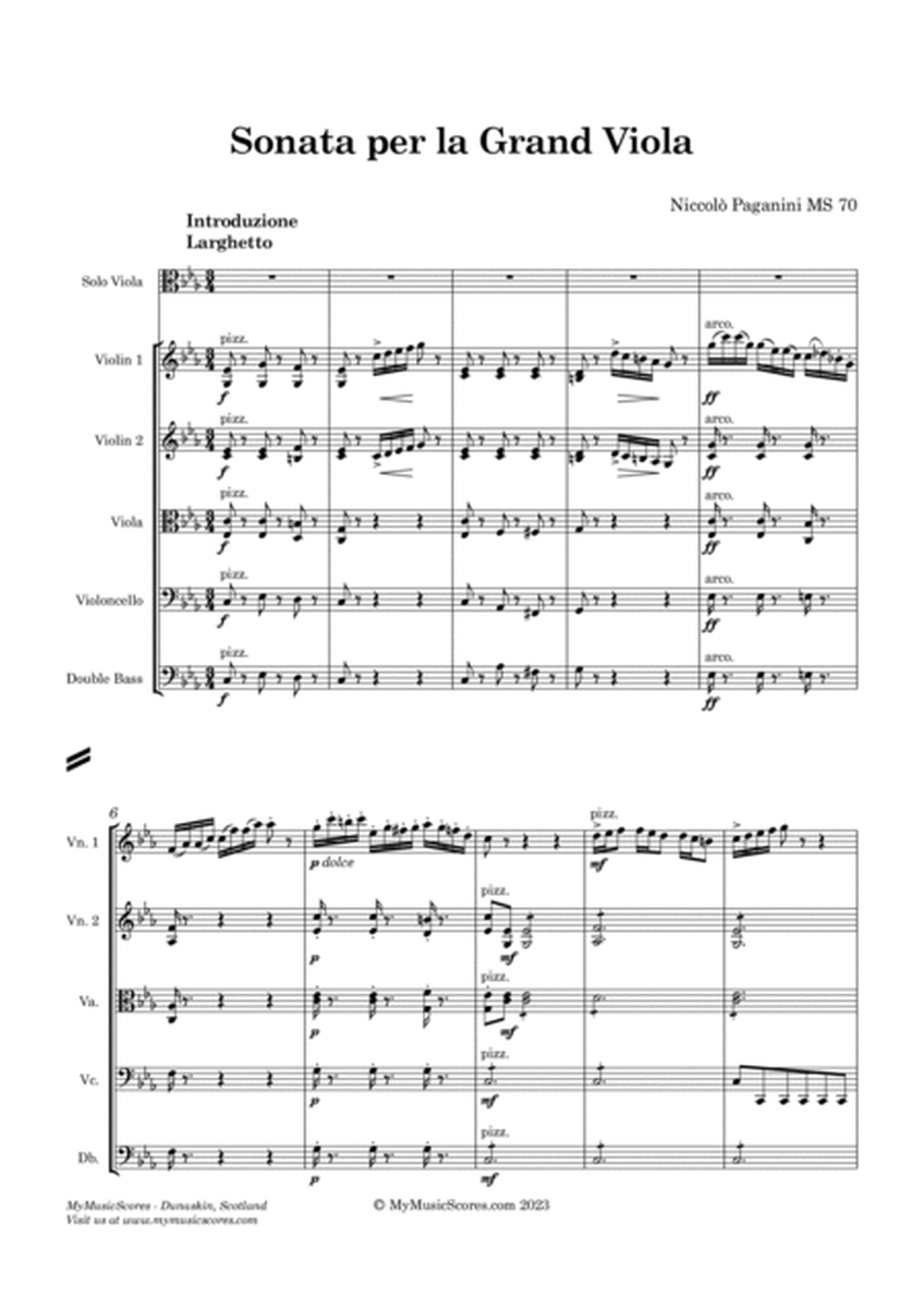 Paganini Grand Sonata for Viola and String Orchestra image number null