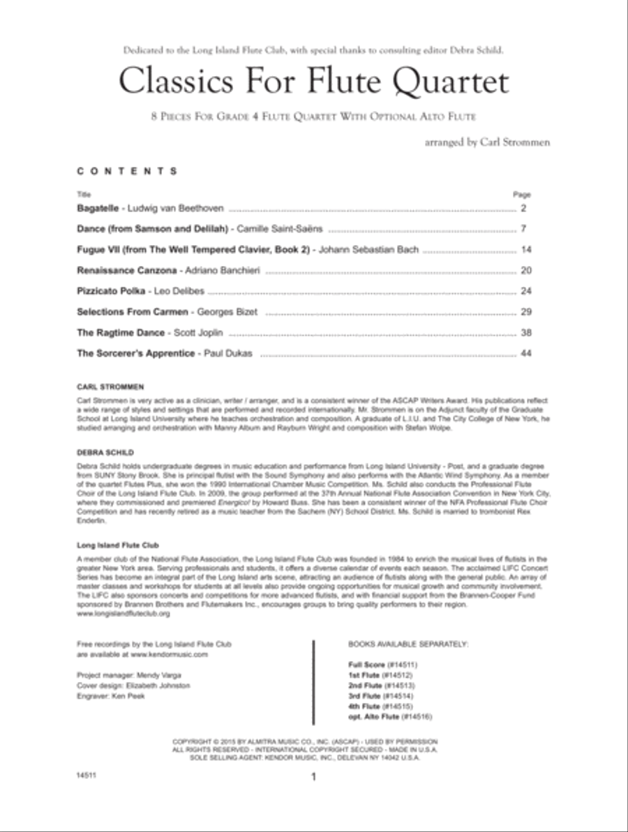 Classics For Flute Quartet (Score) Flute Quartet scores gallery preview page 2