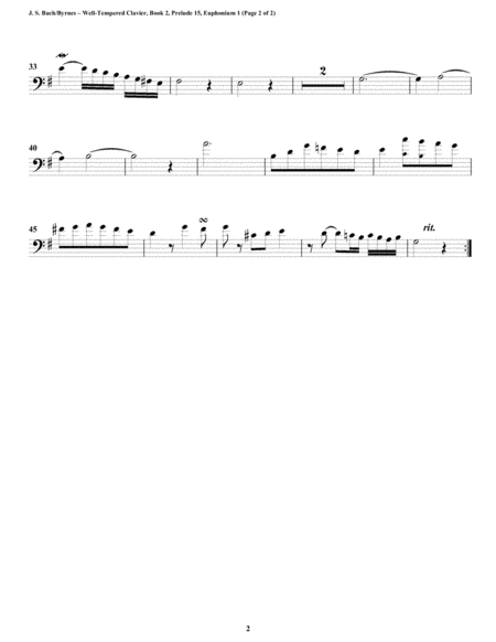 Prelude 15 from Well-Tempered Clavier, Book 2 (Euphonium-Tuba Quartet) image number null