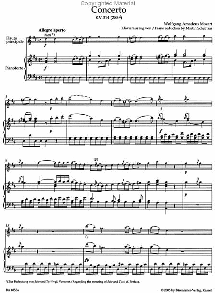 Flute Concerto In D Major, K. 314 Flute Solo scores gallery preview page 3