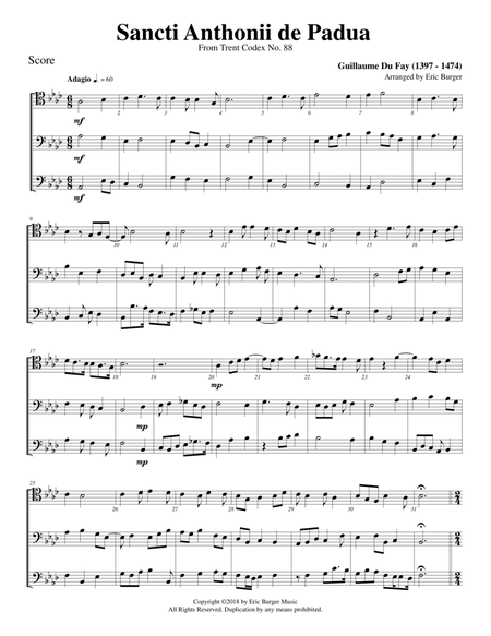 Sancti Anthonii de Padua for Trombone or Low Brass Trio image number null