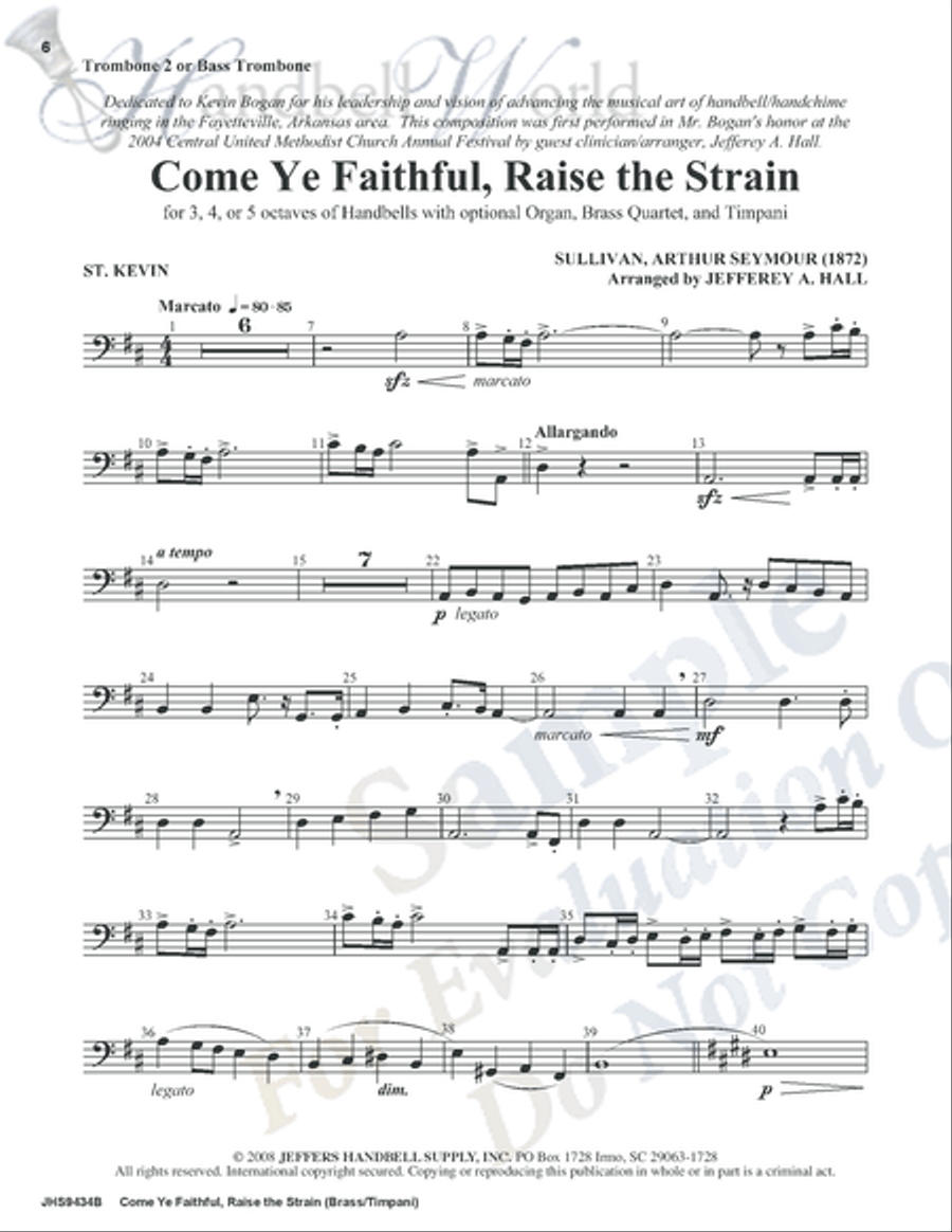 Come Ye Faithful Raise the Strain 5-Octaves scores gallery preview page 6