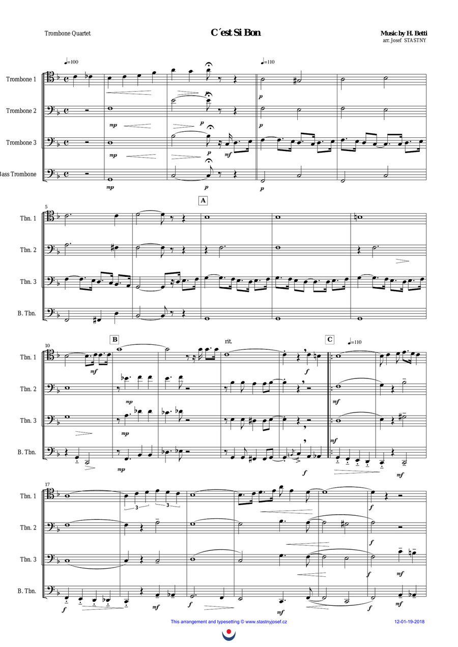 C´est Si Bon Brass Ensemble scores gallery preview page 1