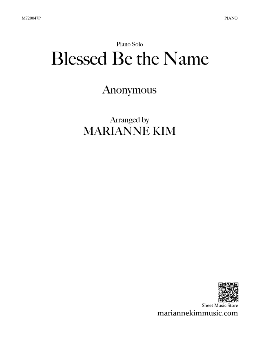 Bless Be the Name Piano Solo scores gallery preview page 1