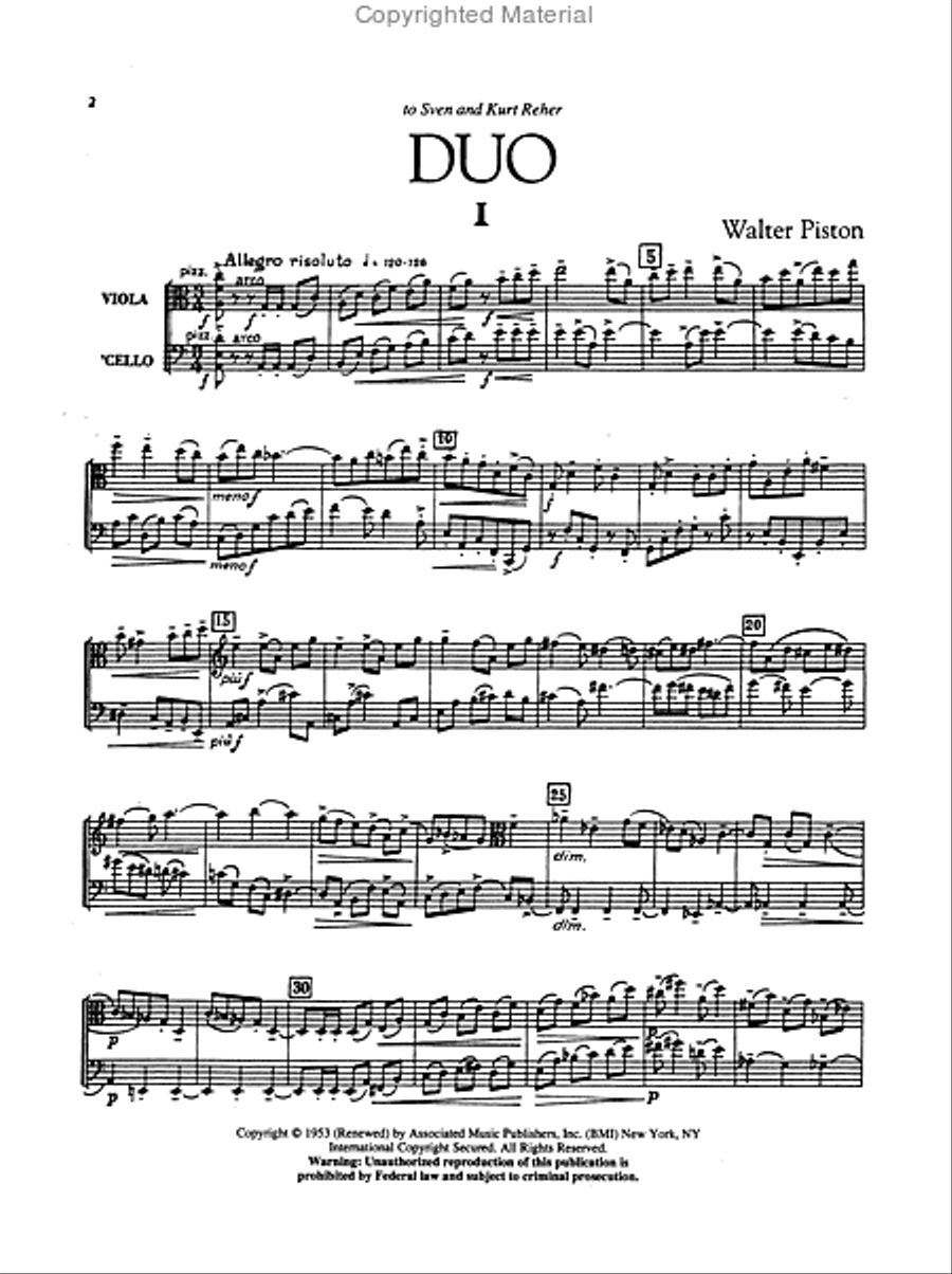 Duo for Viola and Violoncello String Duet scores gallery preview page 2