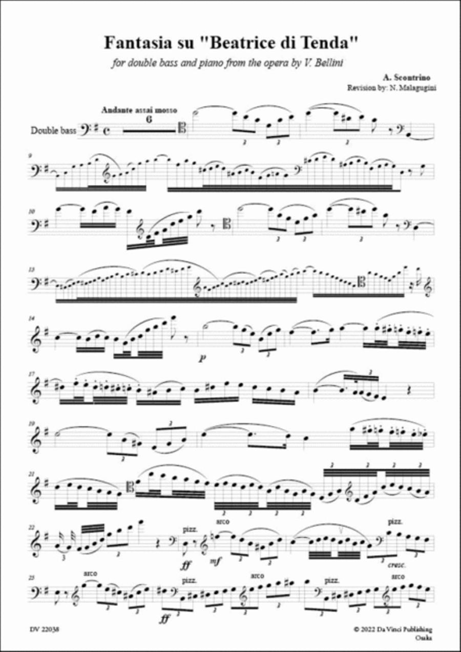 Fantasia su 'Beatrice di Tenda' di G. Bellini Double Bass scores gallery preview page 2