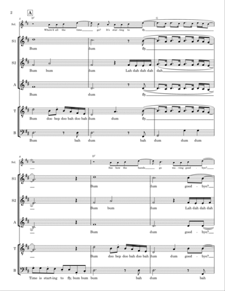 Where'd All The Time Go? 4-Part scores gallery preview page 2