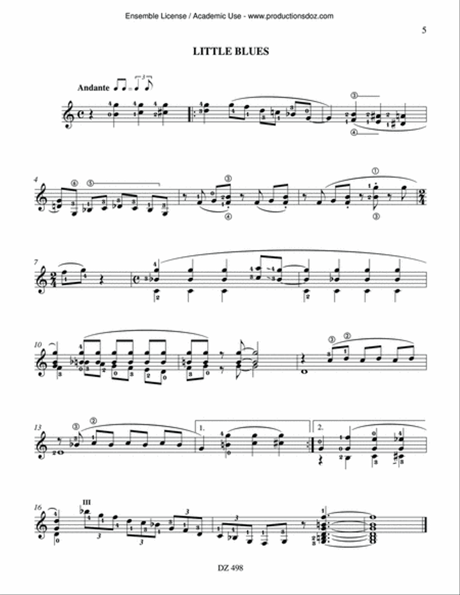 Pieces for Guitar Classical Guitar scores gallery preview page 5