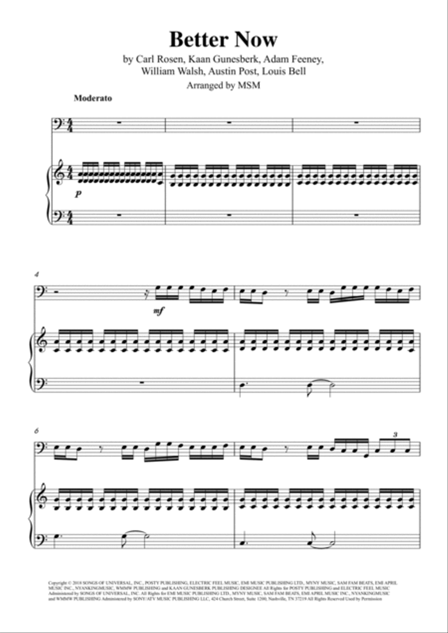Post Malone Piano Solo scores gallery preview page 3