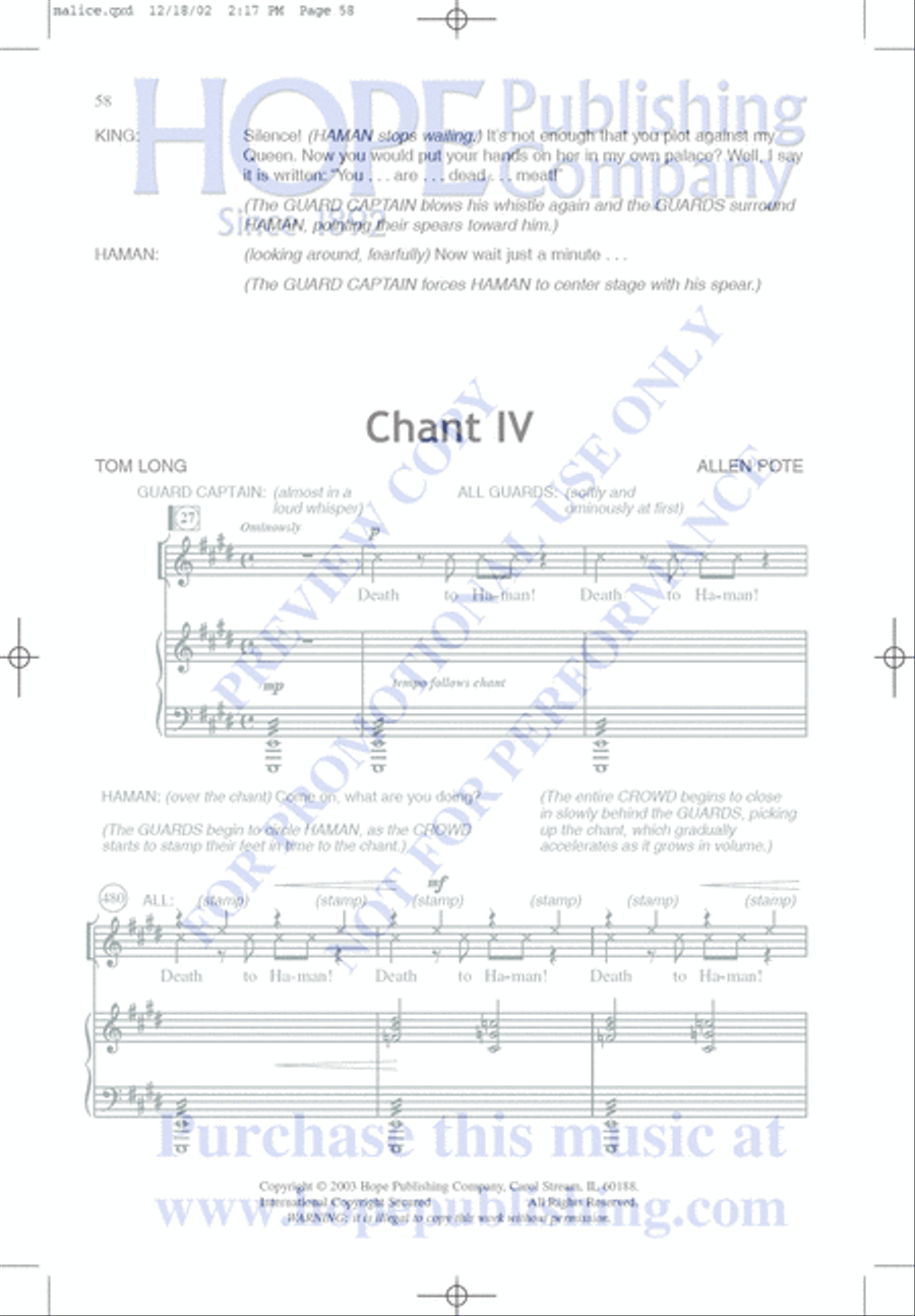 Malice in the Palace Unison Choir scores gallery preview page 58