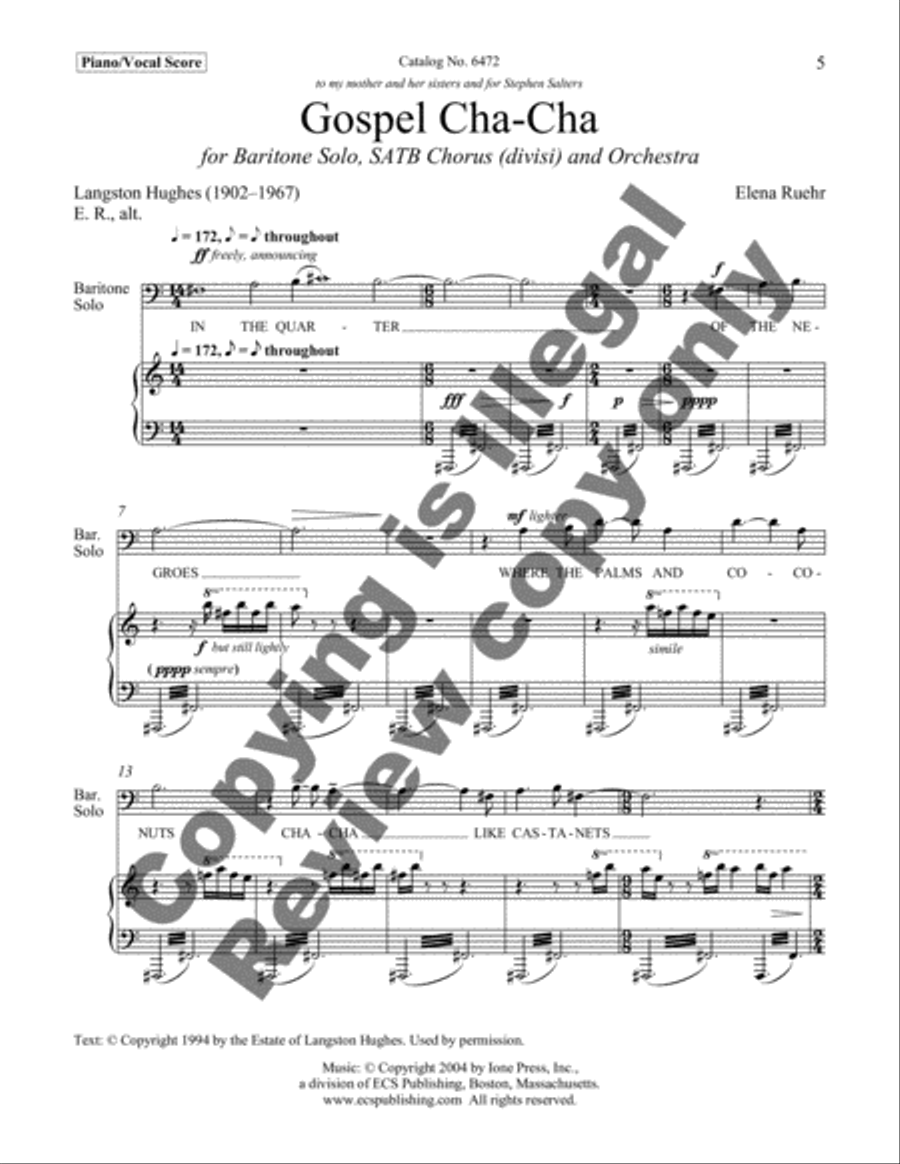 Gospel Cha-Cha (Choral Score) image number null