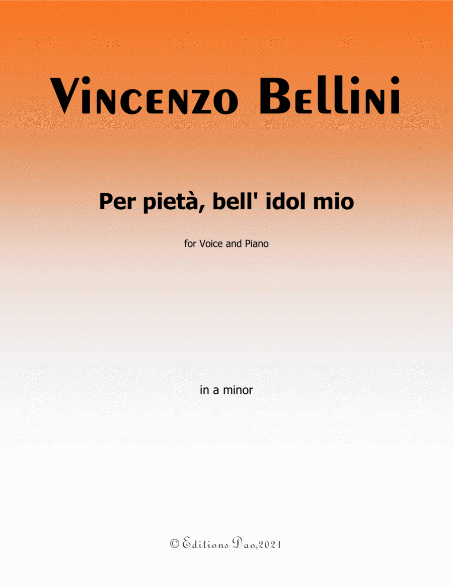 Per pietà,bell' idol mio by Bellini,in a minor Voice scores gallery preview page 1