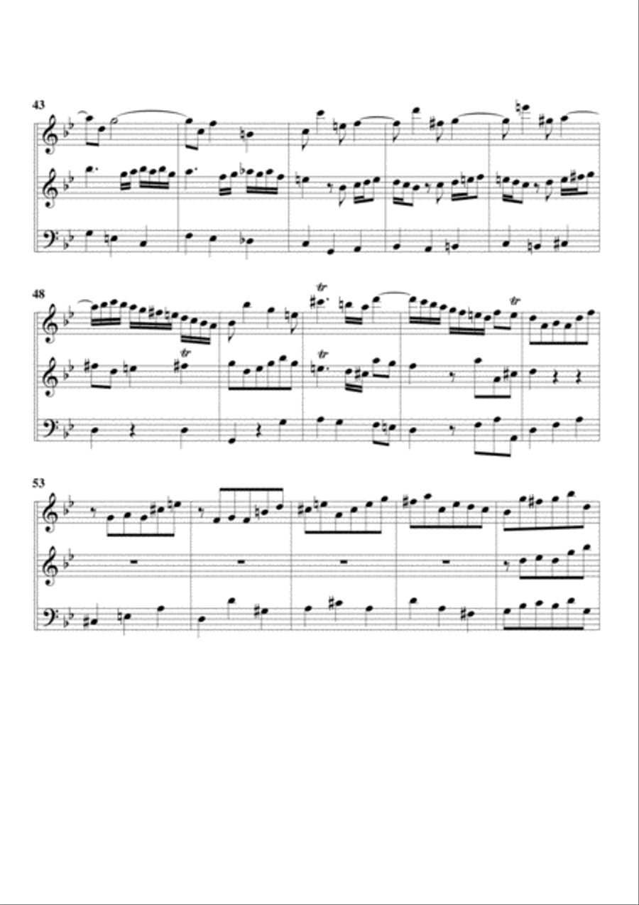 Organ trio in D minor (Breitkopf edition no.26) (arrangement for 3 recorders) image number null