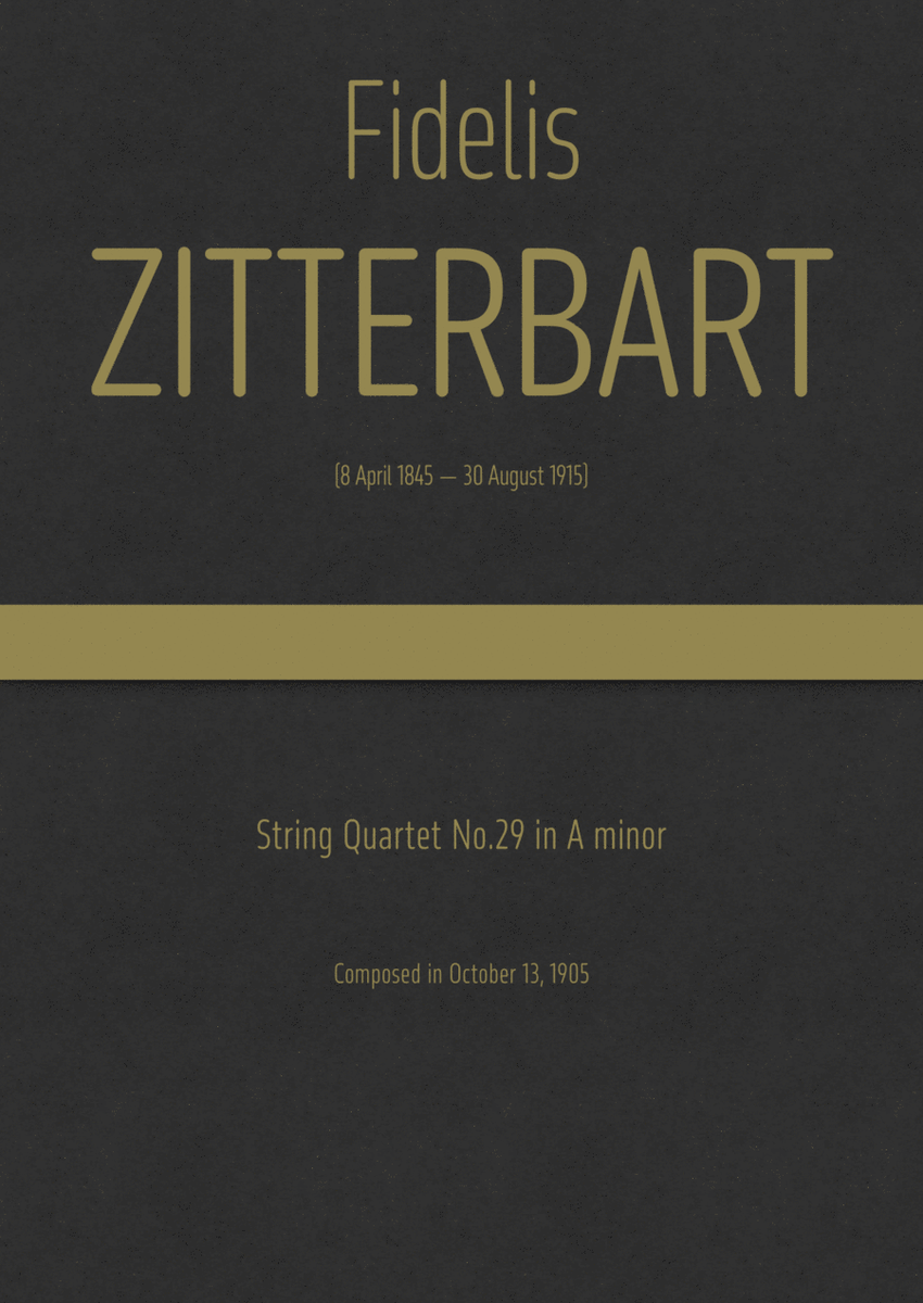Zitterbart - String Quartet No.29 in A minor image number null