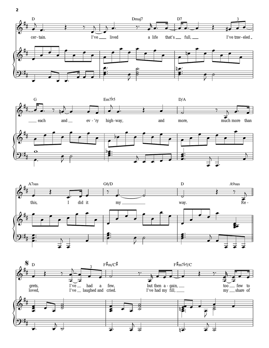 My Way Piano, Vocal scores gallery preview page 2