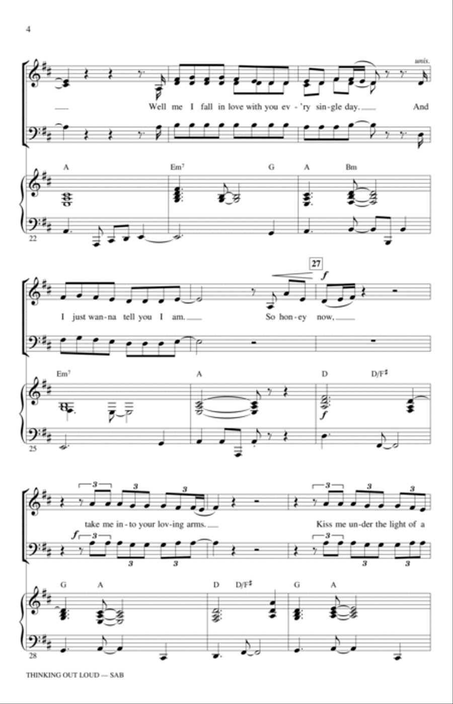 Thinking Out Loud (arr. Ed Lojeski) 3-Part scores gallery preview page 4