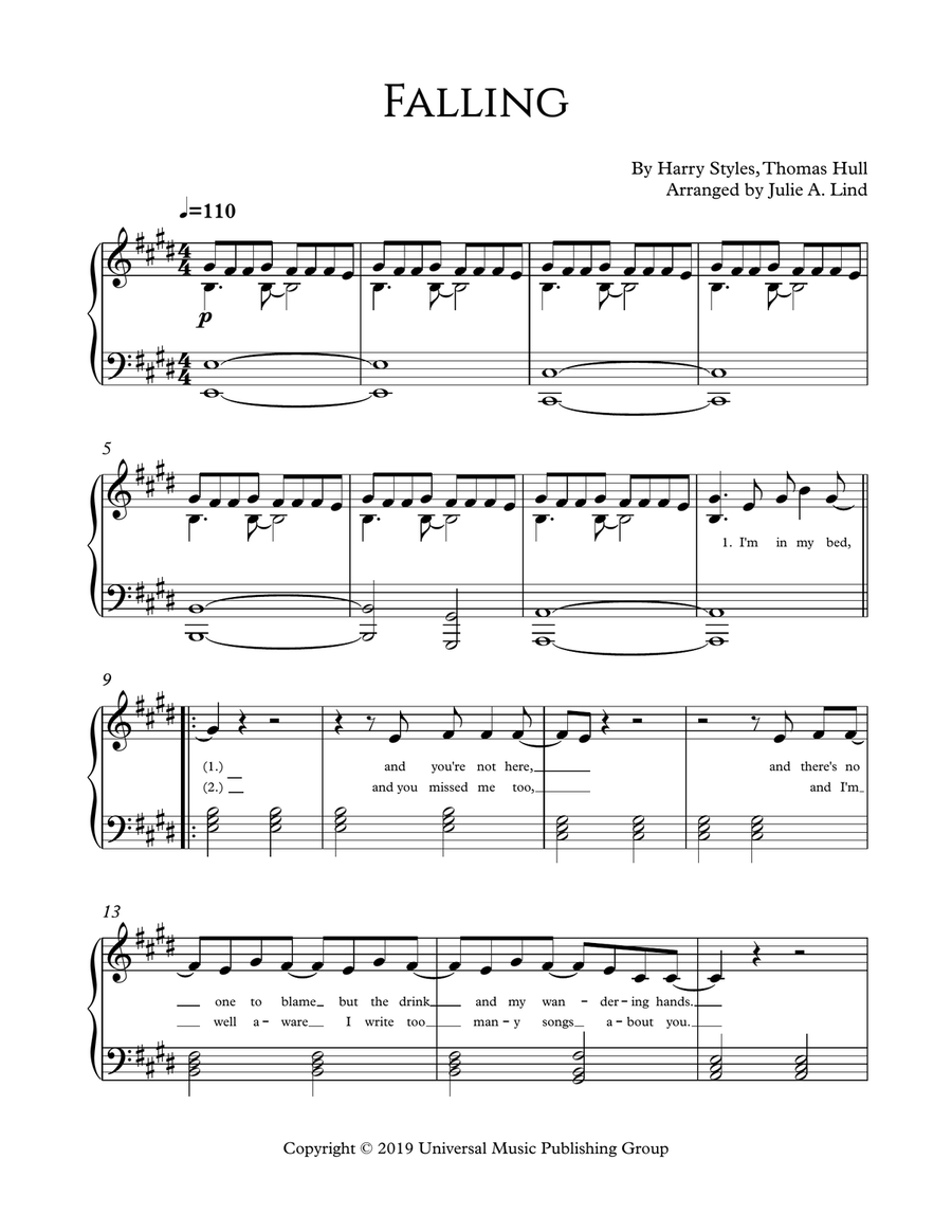 Falling Piano Solo scores gallery preview page 1